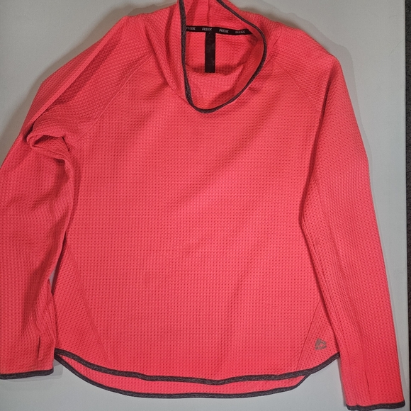 RBX Athletic Pullover Womens Size Large Pink Waffle Knit Mock Neck Athletic Top - Picture 1 of 6